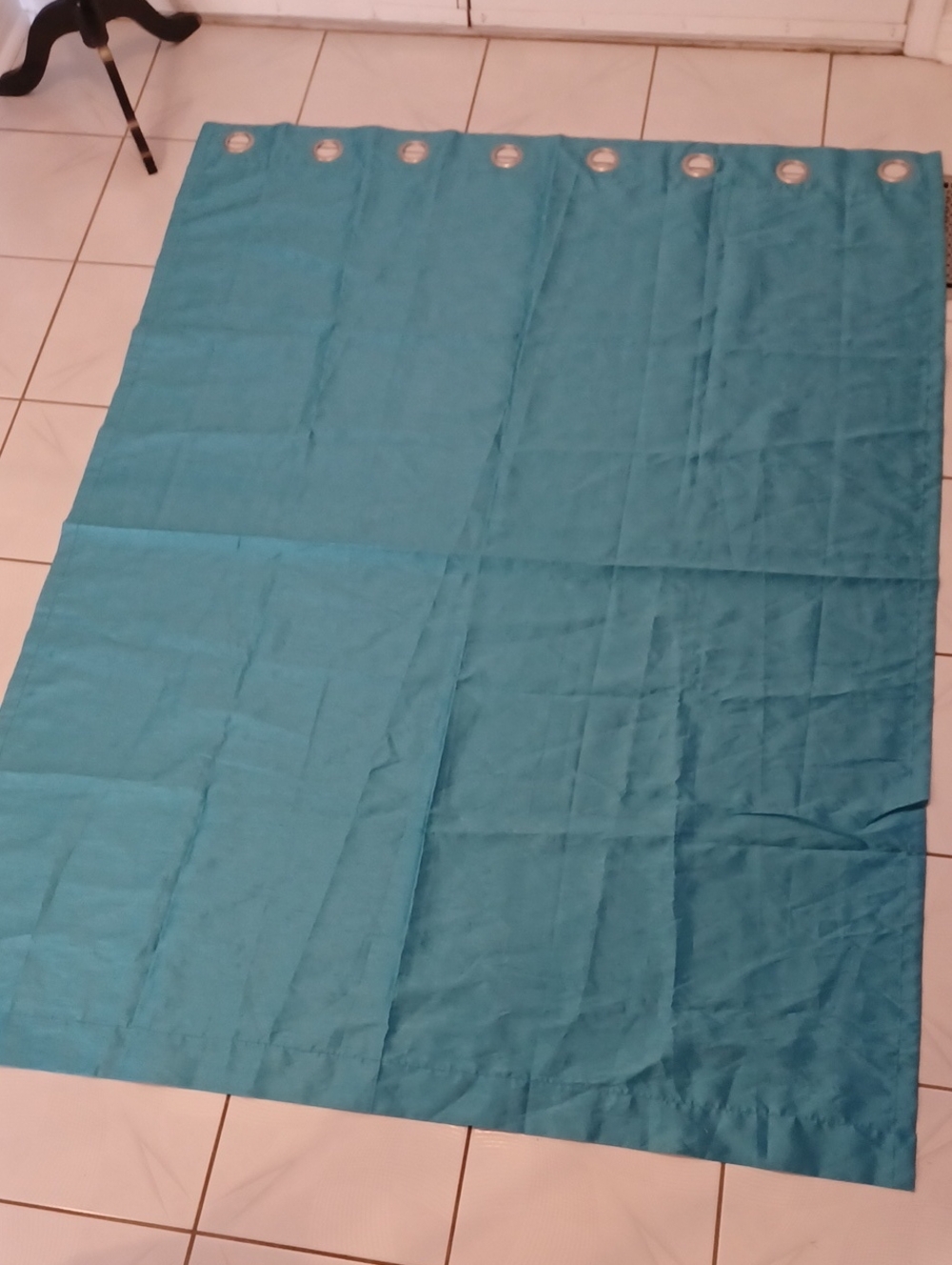 4/$40 Long Teal Blue Curtain With An Elegant Sheen & Grommets - Single
